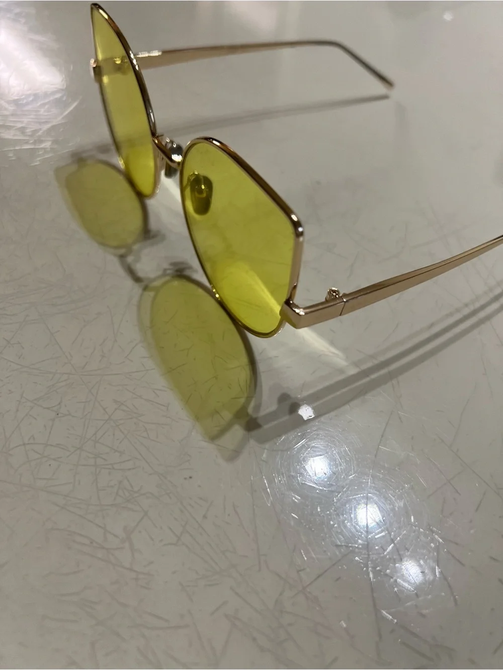 Yellow Lens Cat-Eye Women’s Sunglasses - Unbranded